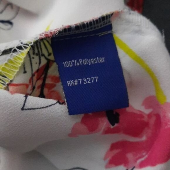 Apt 9 White Red Floral Print Vneck Flowy Tank Top Tunic Size Medium - Picture 6 of 7